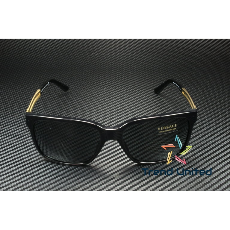 Versace VE4307 Sunglasses, Black Frame, Gray Lenses, Square Shape