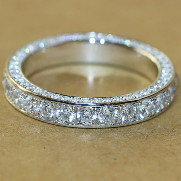 WREESH Fashion Rings For Women Full Diamond Zircon Jewelry Anniversary Gift Size 6-10