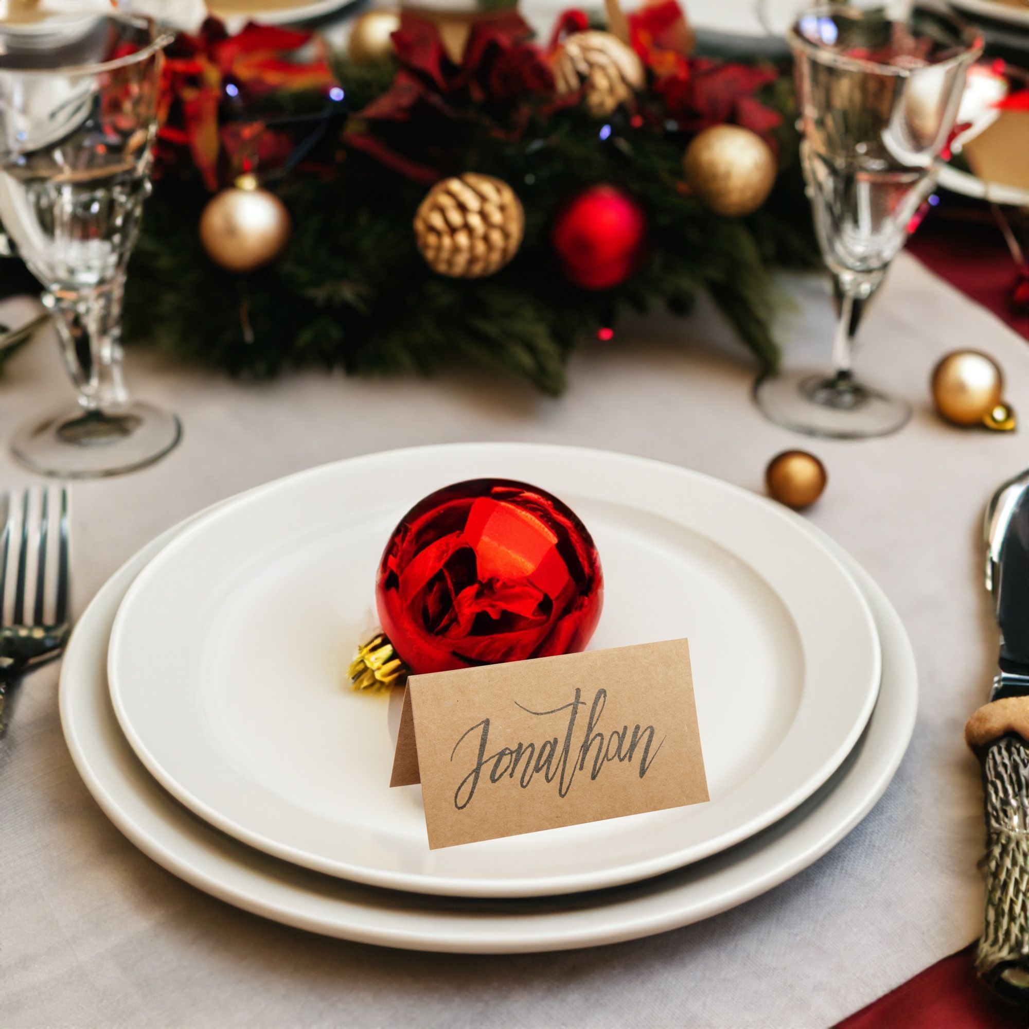 100 Table Place Cards With Greenery