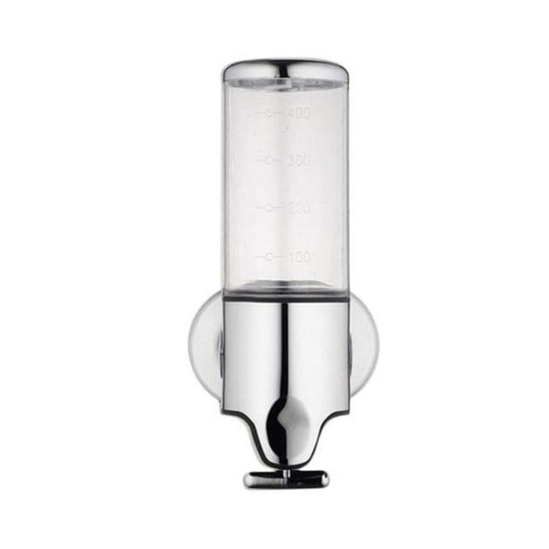 Dispensador de jabón de acero inoxidable Montaje en pared Soporte de caja de jabón de 500 ml Jabón de baño manual Caja de plástico Accesorios de baño para hotel Transparente Inevent HA011286-02B