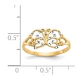 thumbnail image 3 of Auriga Fine Jewelry 14K Yellow Gold with w/ Rhodium Diamond-cut Butterfly Ring for Women Size 6, 3 of 6