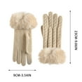 thumbnail image 3 of Stamzod Winter Gloves for Women Cold Weather Knitted Fleece Thicked Warm Gloves Beige B Free Size, 3 of 8