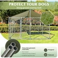 thumbnail image 3 of Grepatio Outside Dog Kennel with Waterproof, Outdoor Large Dog Enclosure, Heavy Duty Dog Run Cage, Galvanized Steel Dog Kennel with Secure Lock (7.5'x7.5'x5.3'), 3 of 7