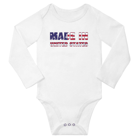 

Made In United States Baby Long Sleeve Bodysuit (White 18 Months)