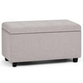 thumbnail image 1 of Cosmopolitan 34 in. W Rectangle Storage Ottoman in Cloud Gray Linen Look Fabric, 1 of 6