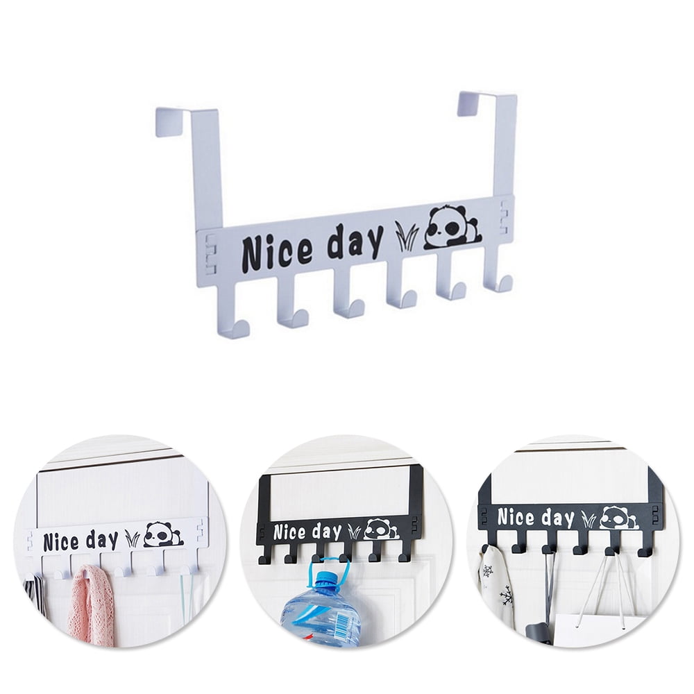 Cribun Over The Door Hook Letter Carbon Steel Heavy Duty Hanger Rack for Coat Towel Bag Robe 6 Hooks white Walmart