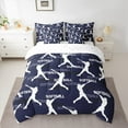 thumbnail image 2 of Feelyou Navy Softball Print Twin Bedding Sets 7-Piece for Kid, Cartoon Baseball Lover Bedding Comforter Set, Eat Sleep Sport Reversible Sheet Sets, Breathable Home Decor, 2 of 7