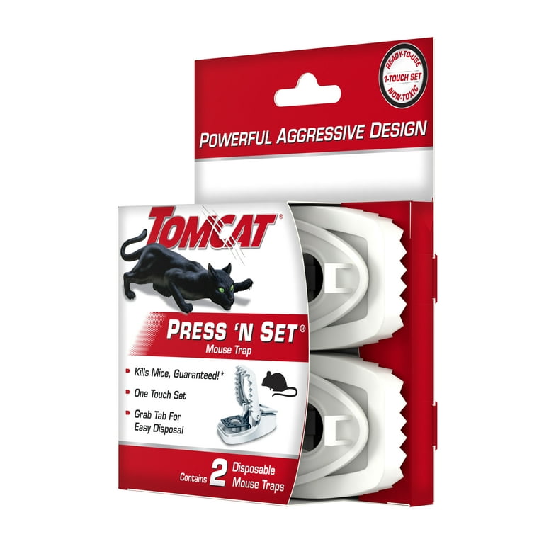 Tomcat Press 'N Set Mouse Trap, Plastic, Spring-Loaded Mouse