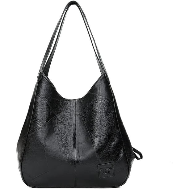 LHSHIDU Women's PU Leather Shoulder Bag for Work Travel Top Handle Handbag Purses Satchel Bag Large Capacity Commuter Bag