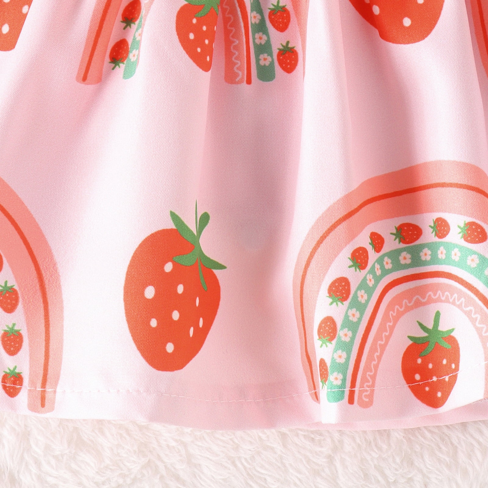 OBEEII Infant Toddle Girls Clothes Long Sleeve Jumpsuit and Strawberry Printed Skirt Fall Winter Casual Outfits Suit Cake Smash with Headband 3Pcs