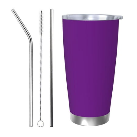 

Vsdgher Purple 20 Oz Stainless Steel Vacuum Insulated Travel Mug Coffee Cup for Home Office Outdoor Works Great for Ice Drinks and Hot Beverage -Straw Three-piece Set