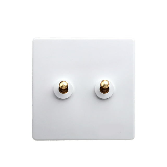 Guardoinrt Switch Wall Button Toggle Antique Brass Light Panel Supply Connector White 2
