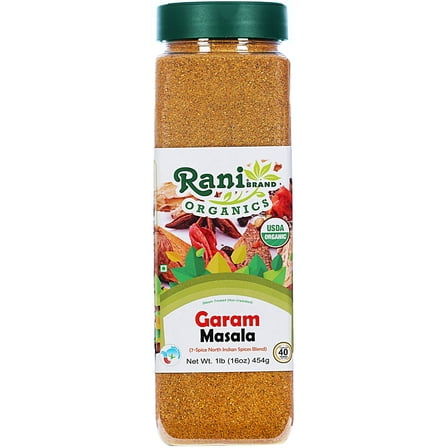 Rani Organic Garam Masala (7-Spice North Indian Spices Blend) 16oz (1lb) 454g PET Jar ~ All Natural | Salt-Free | Vegan | Gluten Friendly | NON-GMO | Indian Origin | USDA Certified Organic