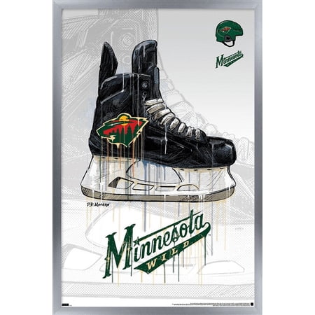 NHL Minnesota Wild – Drip Skate 21 Wall Poster 14.725 x 22.375 Framed