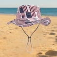 thumbnail image 2 of VNKIDY Mens Womens Usa Star Stripe Print Bucket Hat Adjustable Chin Strap Sun Protection Hat For Independence Day Daily Wear Trendy Hat, 2 of 5