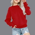 thumbnail image 5 of Girls Fleece Sweatshirt Cotton Comfy Soft Pullover Tops Loose Fit Crewneck Long Sleeve Kids Basic Solid Color School Outfits, 5 of 9