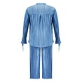 thumbnail image 4 of Women Solid Color Long Sleeve Blouse and Straight Fit Trousers, 4 of 9