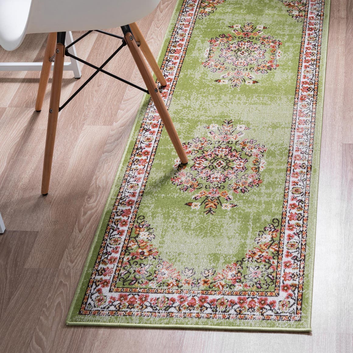 Lucerne Collection Runner Rug ‚Äì 6 Ft Runner Green LowPile