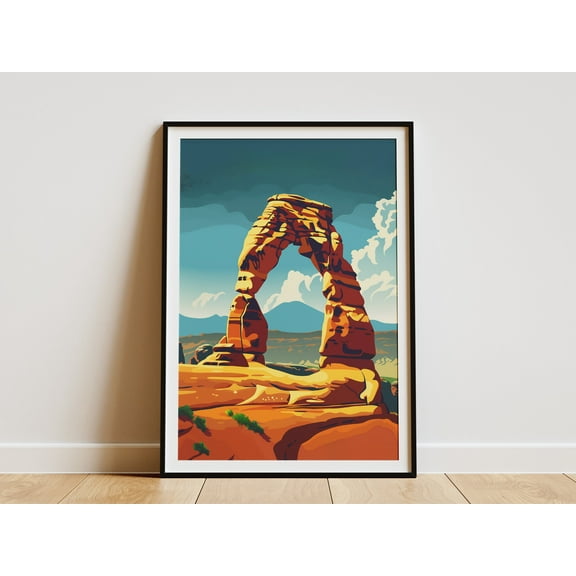 Utah Arches National Park Delicate Arch Poster Art Print Landscape National Park Art - Poster Unframed