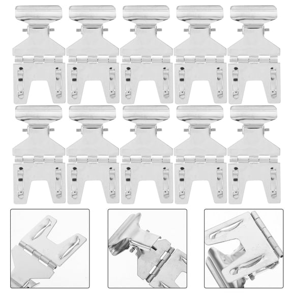 HOMEMAXS 10 Pcs Metal Merchandise Sign Clip Prices Clip-On Holder Stand Prices Display Holders Tag Clip Clothing Rack Signs For Retail Cards Silver
