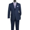 thumbnail image 3 of LUCCI Men's Navy Blue 2-Button Classic-Fit Poplin Polyester Suit - NEW - 56R (Big & Tall), 3 of 3