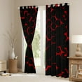 thumbnail image 3 of Feelyou Neon Red Honeycomb Black Out Curtains for Kid, Futuristic Geometric Curtains Pack of 2 (42x63 Each), Modern Hexagon Bedroom Curtains, Black Out Curtains Decor, 3 of 6