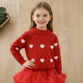 thumbnail image 2 of Posijego Girls Heart Sweaters Valentine's Day Knitted Long Sleeve Sweater Crew Neck Spring Pullover Casual Cute Tops, 2 of 7