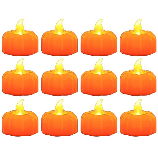 Mini Calabaza Luces Led Halloween Velas Sin Llama Lámpara Fiesta En Casa Festival Adornos Accesorios Decoración De Halloween 12 Uds seitruly HA036980-00