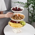 thumbnail image 4 of de fruta de gran capacidad Bandeja de servicio Cesta de frutas secas Soporte de exhibición de bocadillos para bodas Baby Shower Té de la tarde Tres capas Macarena Plato de frutas, 4 of 8