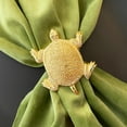 thumbnail image 3 of Set of 8, gold turtle napkin rings, festival decor, thanksgiving and Christmas Gift, 3 of 4