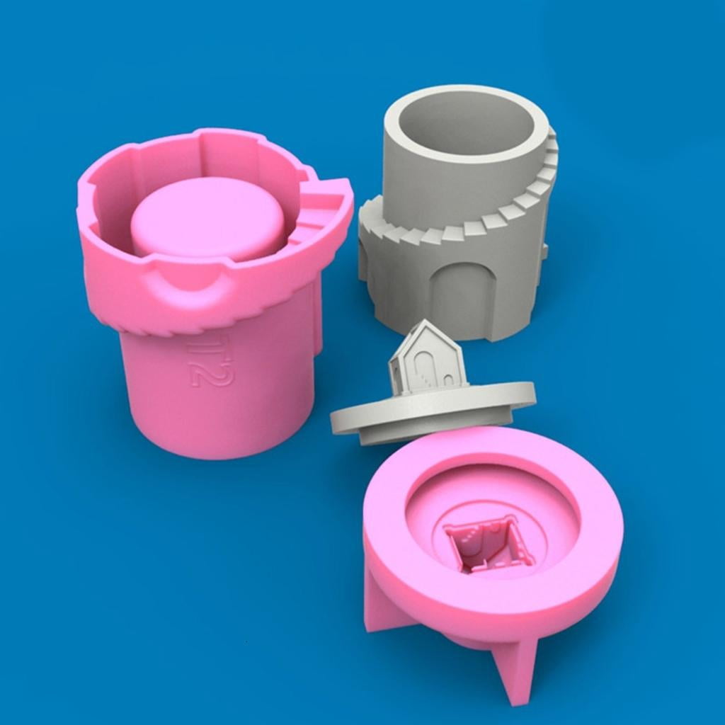 Osdhezcn DIY Castle Storage Box Silicone Mold with Lid 3D Concrete Casting Mold DIY Candle Holder Mold Flower Pot Making Supplies