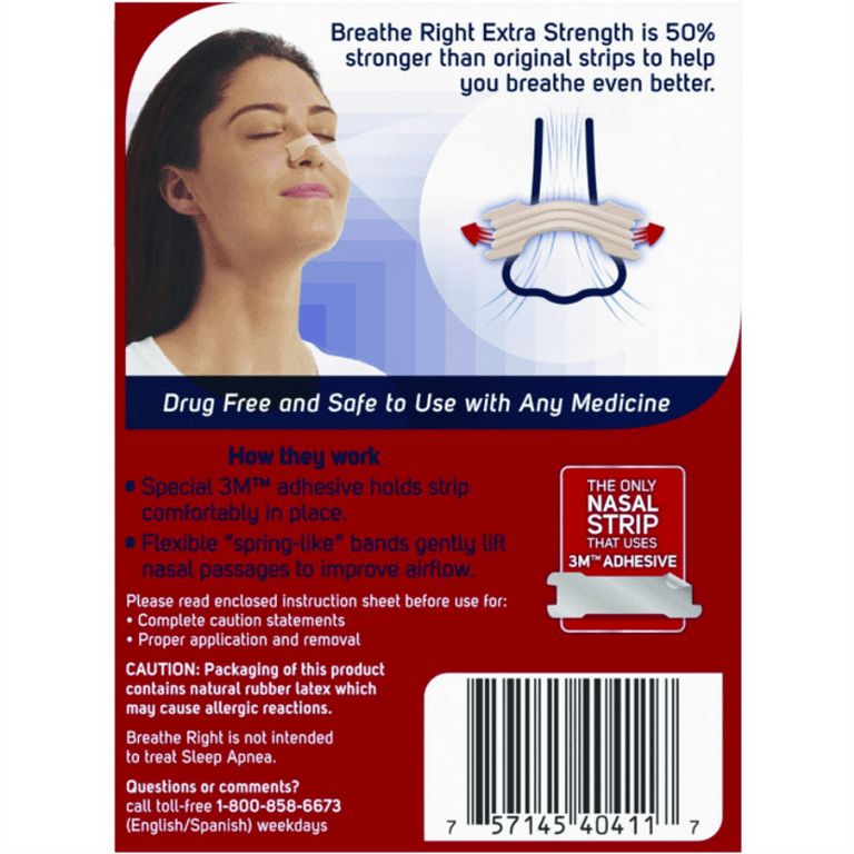 Breathe Right Nasal Strips, Extra Strength, Tan Nasal Strips, Help Stop  Snoring, Drug-Free Snoring Solution & Instant Nasal Congestion Relief  Caused by Colds & Allergies, 44 Ct. 