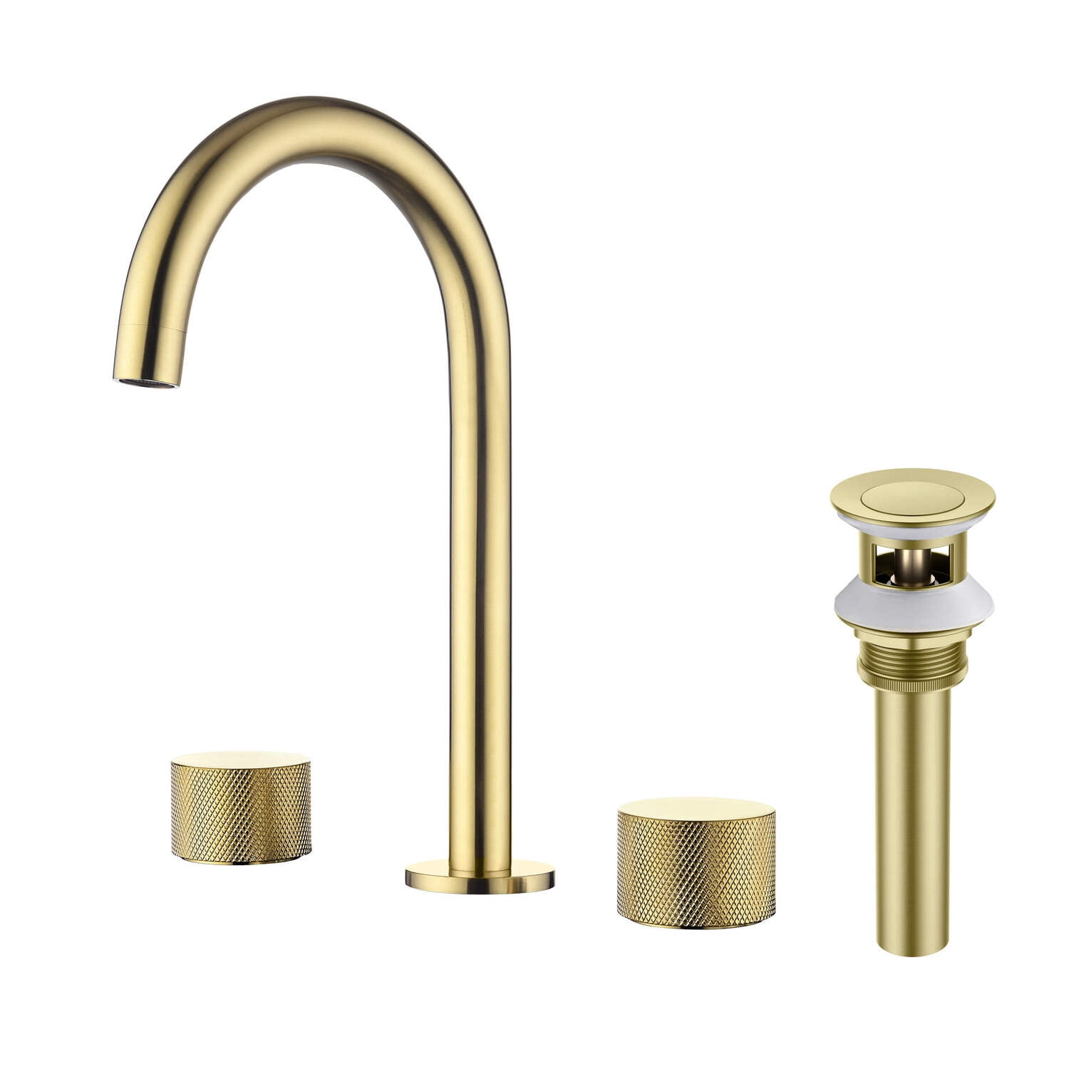 Kibi Circular X 8" Bathroom Sink Widespread Faucet with Drain Assembly
