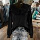 thumbnail image 2 of RKSTN Valentine's Day Gifts Long Sleeve Shirts for Women Oversized Cute Bow Gold Velvet T Shirts Womens Casual Solid Loose Fits Comfy Elegant Bow Tie Tops for Holiday Party Cute Puff Blouses Top, 2 of 10