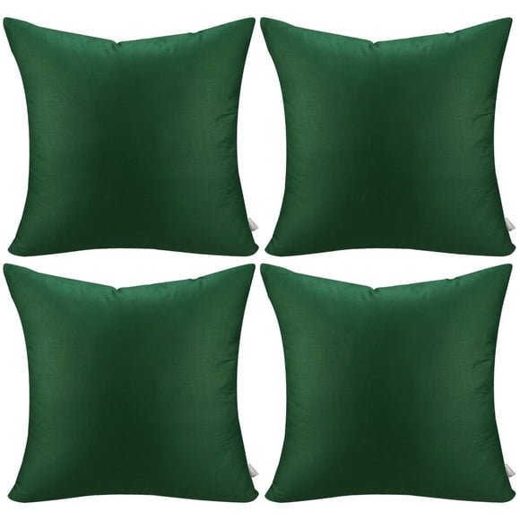 Funda de almohada Thmyo cuadrada de algodón de 50 x 50 cm, 4 unidades, color verde