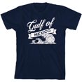 thumbnail image 3 of Gulf of Mexico Black and White Wave Youth Navy Blue Crew Neck Short Sleeve Tee-Medium, 3 of 4