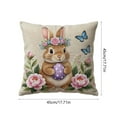 thumbnail image 2 of Lunxisen 3 Pcs Easter Rabbit Pillowcase Decorative Cushion Cover Spring Home Decor Sofa Living Room Bedroom Accent, 2 of 6