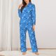 thumbnail image 2 of Balery Cute Shark Conjunto de Pijama con Estampado para Mujer, Conjunto de Dos Piezas con Manga Larga, Ropa de Dormir Suave con Bolsillos, Pijamas Cómodos-XX-Large, 2 of 7