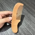 thumbnail image 3 of Peine plano curvo con forma de plátano y mango de madera de haya y melocotón, portátil, para barba y cabello de niños, 3 of 6