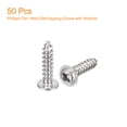 thumbnail image 3 of Tornillo autorroscante de cabeza plana Phillips Uxcell ST4x16x8mm con arandela, paquete de 50 tornillos de madera de acero inoxidable 304 (plata), 3 of 5