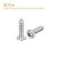 thumbnail image 3 of Tornillo autorroscante de cabeza plana Phillips Uxcell ST4x16x8mm con arandela, paquete de 50 tornillos de madera de acero inoxidable 304 (plata), 3 of 5