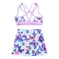 thumbnail image 4 of YONGHS Two Pieces Bathing Suit for Kids Girls Flower Butterfly Printed Swimwear Rash Guard Swimsuit Butterfly 8, 4 of 7