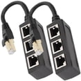 thumbnail image 1 of Divisor RJ45 NetDiverge 2Pzas Divisor RJ45 1-3 Hasta 100Mbps Interior Negro Plástico y Metal., 1 of 1