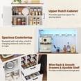 thumbnail image 6 of Homieasy 72'' Tall Pantry Cabinet with 2 Drawers and Doors, Farmhouse Kitchen Cupboard with Power Outlets and Lights, White & Walnut, 6 of 7