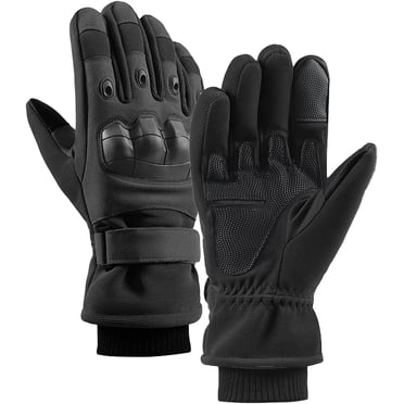 LALACE Men's Warm Windproof Anti Slip Fleece Lined Glove Winter Gloves, Black,
