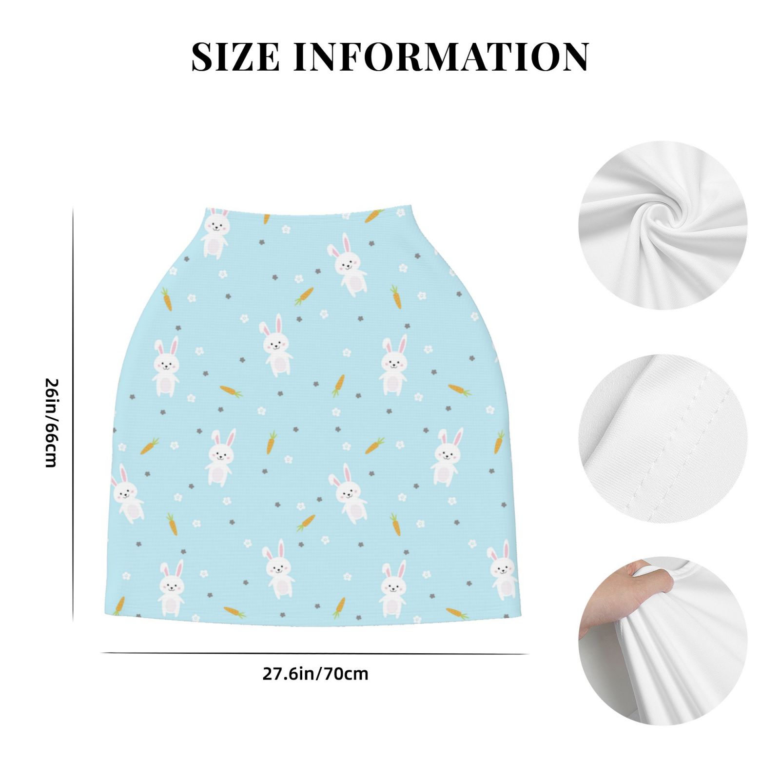 Fotbe Cute Bunny Pattern Car Seat Covers for Babies, Nursing Breastfeeding Cover Infant Carseat Canopy, Soft Stretchy Carrier Cover