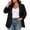 Black, variant on Women's Plus Size Blazer,Open Front Lapel Long Sleeve Lined Shoulder Pads Business Casual Jacket with Pocket,Blue Women's L-XXXXXL