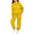thumbnail image 4 of CONZONE Toddler Girls Sweatsuits Fall Winter 2 Piece Set Long Sleeve Letter Graphic Hoodies and Sweatpants Casual Girls Outfits Size 4-5 Years, 4 of 4