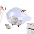 thumbnail image 6 of deevoka 18cmx12cm Glass Piggy Bank Clear Money Box Kids Saving Pot for Souvenir Gift Brown, 6 of 9
