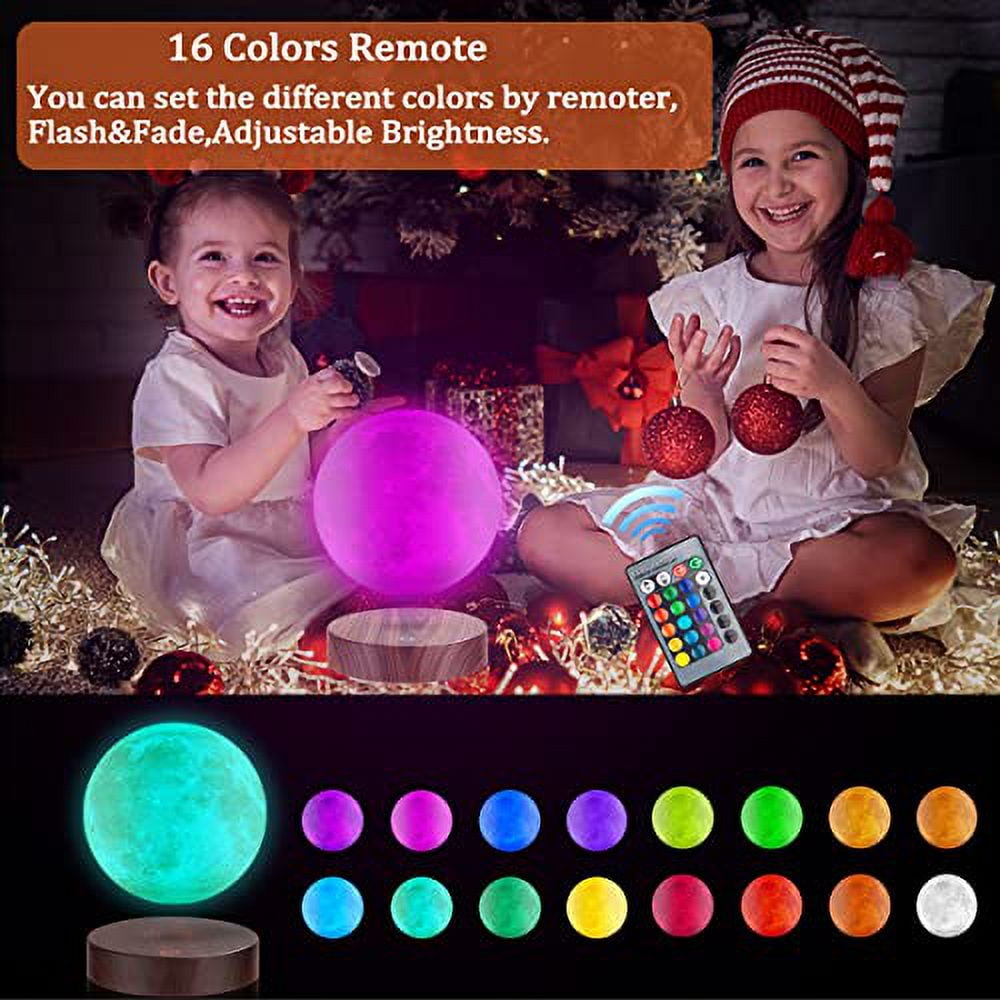 VGAzer Levitating Floating Moon Lamp with 16 Colors Wireless LED Night Light , Magnetic Levitation Rotating Ball , Room and Office Decor